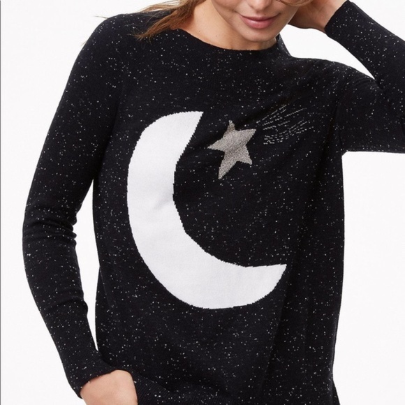 LOFT Sweaters - LOFT Black Moon & Star Sweater Wool Blend